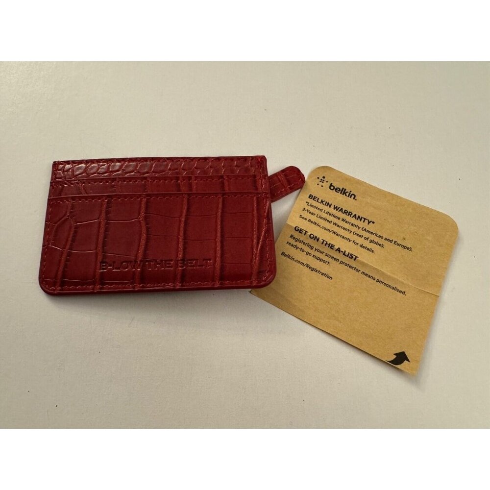 New B-Low The Belt Croc Card Case Burgundy MA1